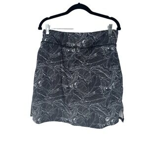 Moteepi Skort Womens L Black Print Pockets Tennis Golf resort vacation beach